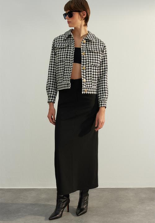Trendyol - Limited edition plaid jacket - black & white 