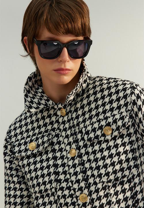 Trendyol - Limited edition plaid jacket - black & white 