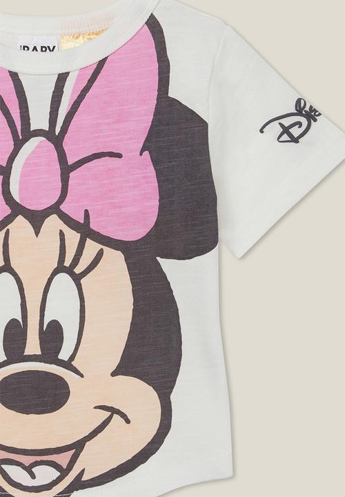 Cotton On - Fynn slub spliced tee lcn - lcn dis vanilla/oversized minnie