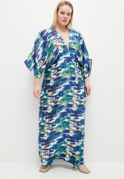 VELVET - Pleated dolman sleeve maxi dress - multi