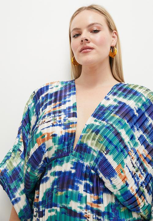 VELVET - Pleated dolman sleeve maxi dress - multi