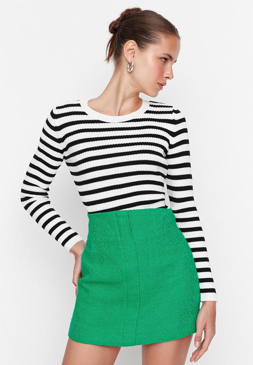 Trendyol - Basic striped sweater - ecru