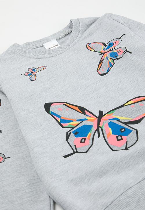 Pop Candy - Butterfly Sweat set - grey