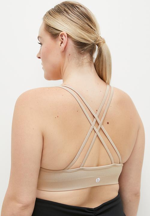 Cotton On - Plus Seamless Plunge Front Crop - White Pepper