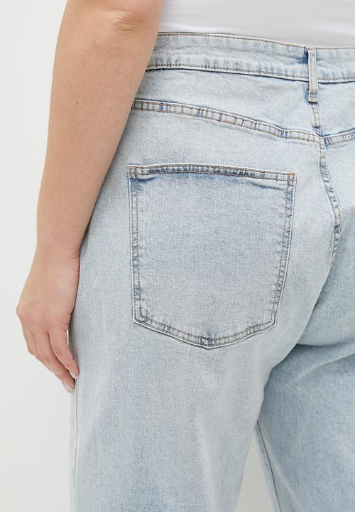 Cotton On - Plus Curvy Stretch Straight Jean - Palm Blue Rip