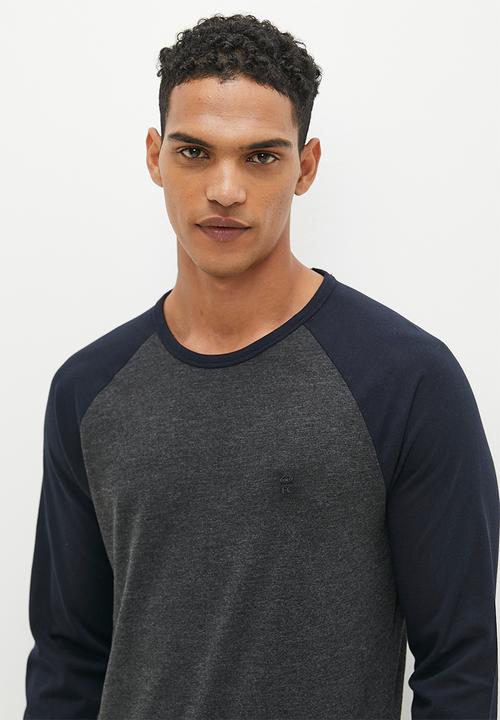 French Connection - Raglan long sleeve - charcoal mel/marine