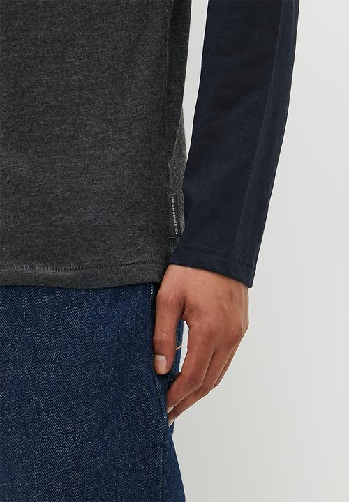 French Connection - Raglan long sleeve - charcoal mel/marine