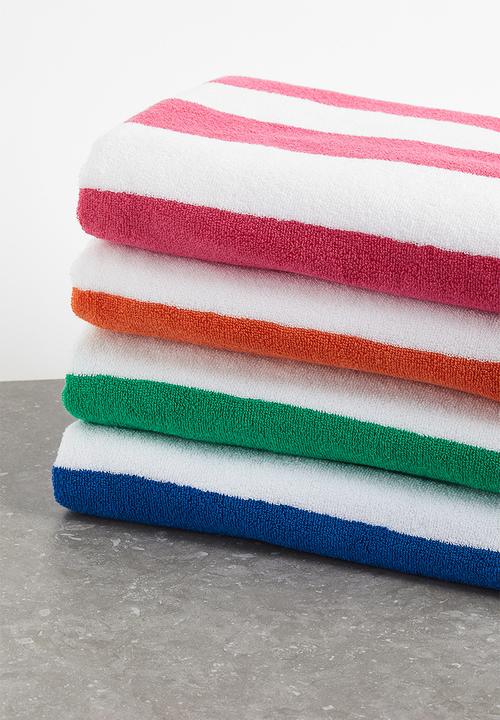 H&M - Striped beach towel - blue & white 