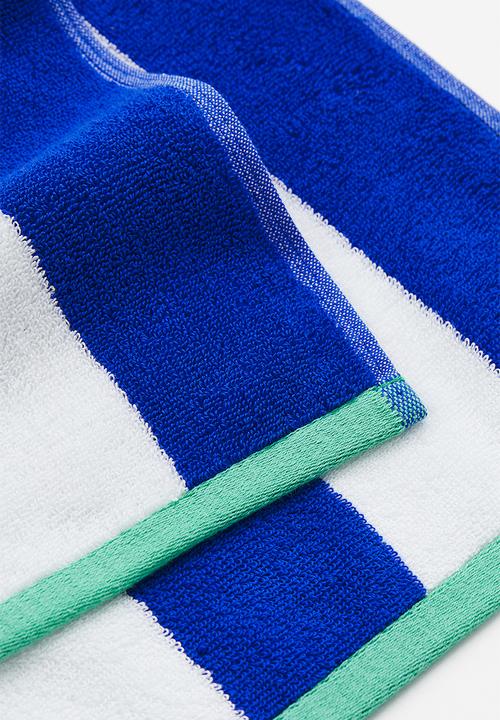 H&M - Striped beach towel - blue & white 