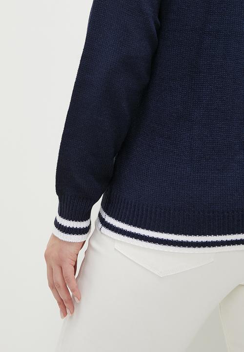 dailyfriday - Contrast cardigan - navy & black