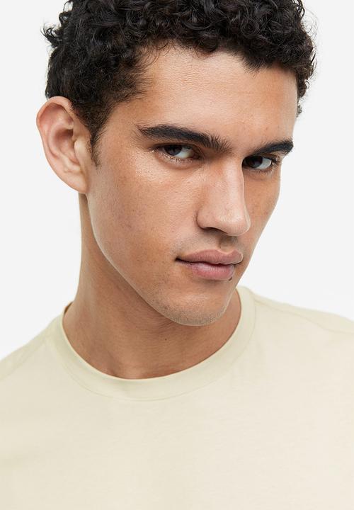 H&M - Regular fit pima cotton T-shirt - light beige