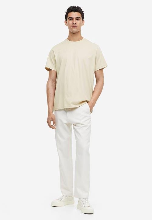 H&M - Regular fit pima cotton T-shirt - light beige