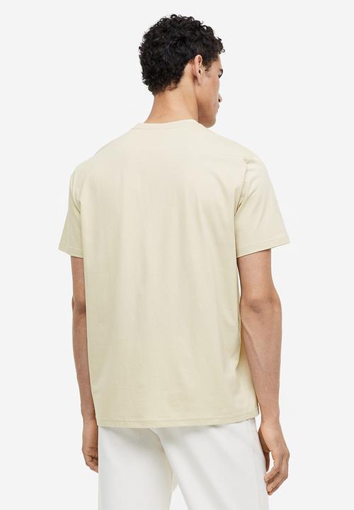 H&M - Regular fit pima cotton T-shirt - light beige