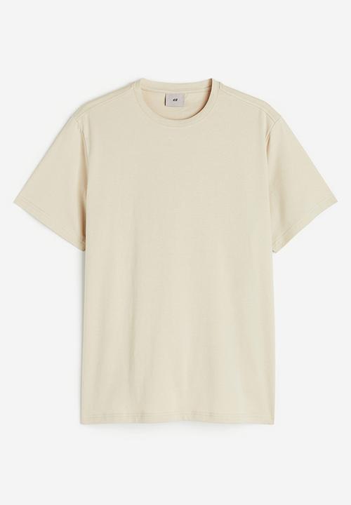 H&M - Regular fit pima cotton T-shirt - light beige