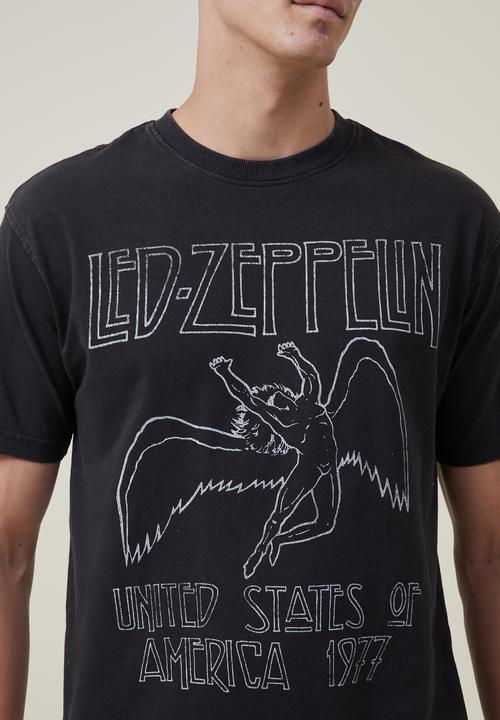 Cotton On - Premium Loose Fit Music T-Shirt - Washed Black 