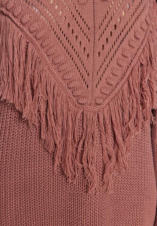Trendyol - Tassel detail boho sweater - dried rose