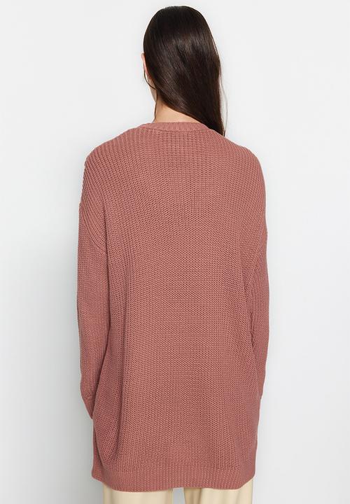Trendyol - Tassel detail boho sweater - dried rose