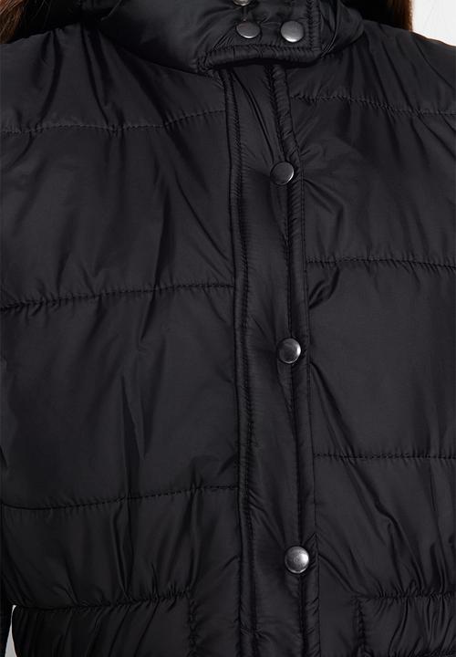 Trendyol - Puffer hooded long gillet - black