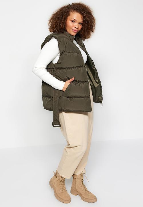 Trendyol - Plus quilted vest - green