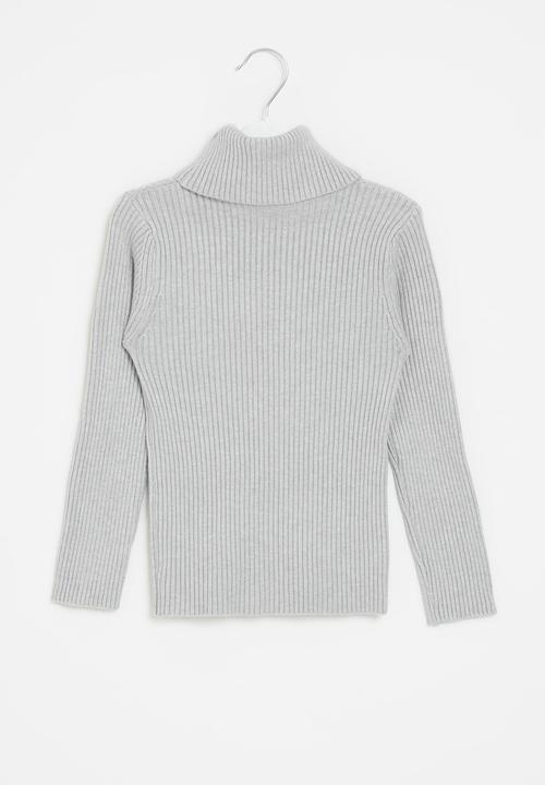 Pop Candy - Ribbed poloneck - grey