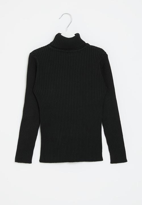 Pop Candy - Ribbed poloneck - black