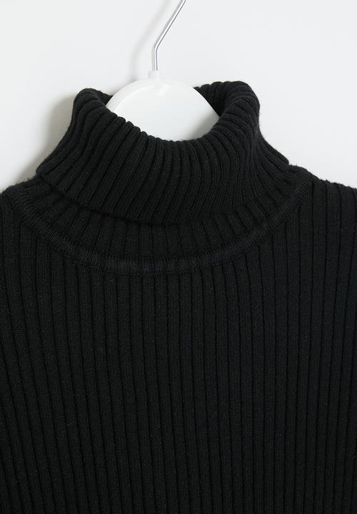 Pop Candy - Ribbed poloneck - black