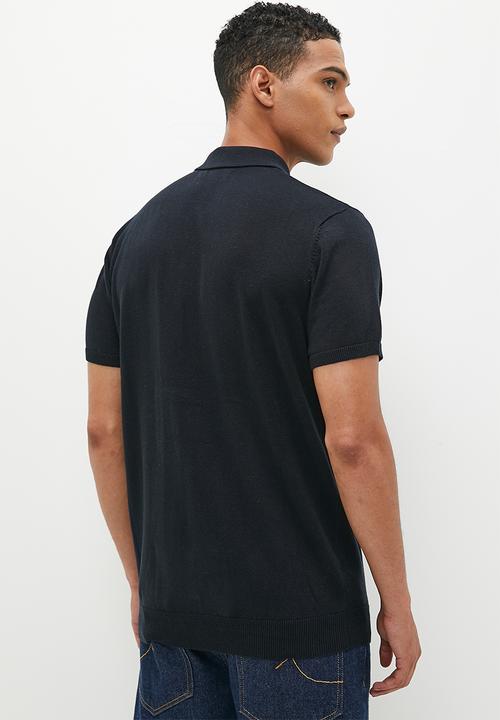 French Connection - Cotton polo short sleeve - black