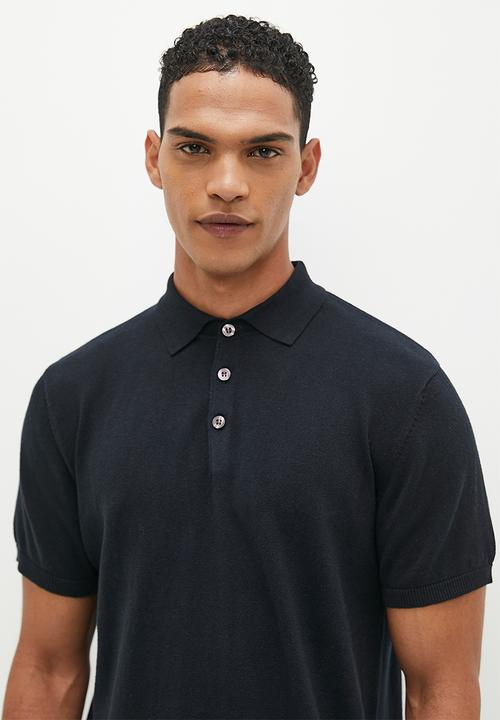 French Connection - Cotton polo short sleeve - black