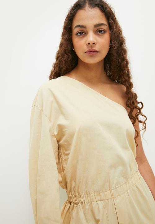 dailyfriday - Asym cargo jumpsuit - stone