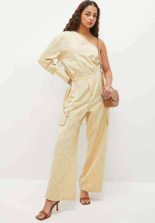dailyfriday - Asym cargo jumpsuit - stone