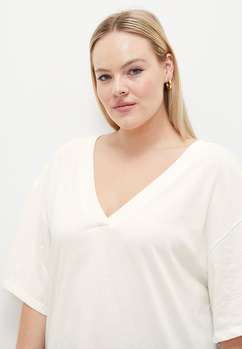 edit - Oversized relaxed plus tee - ecru
