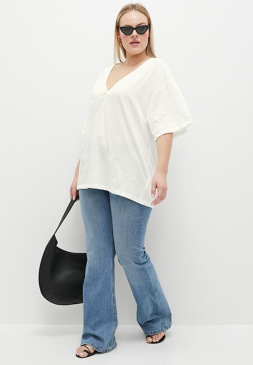 edit - Oversized relaxed plus tee - ecru