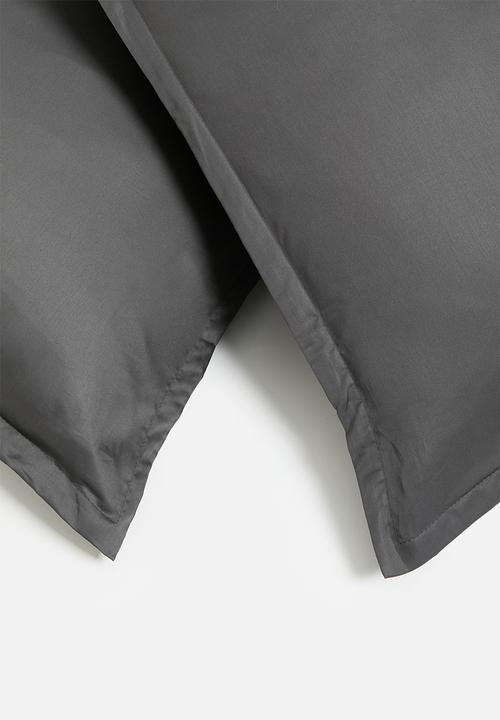 Sixth Floor - T400 Egyptian cotton oxford King pillowcase - graphite