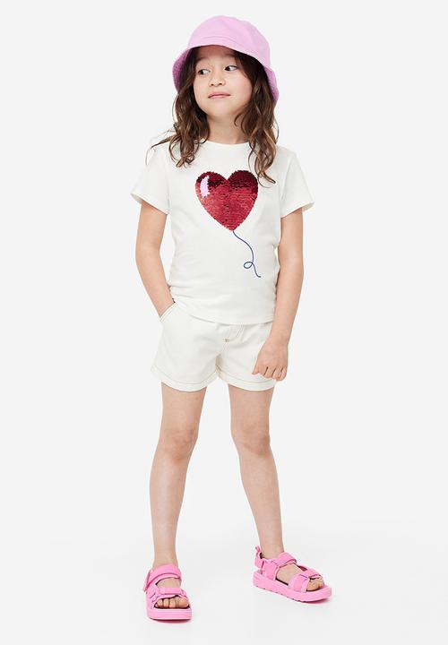 H&M - Top - white & heart balloon