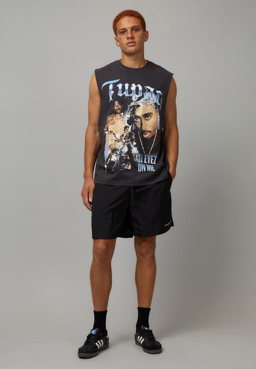 Factorie - Music Merch Muscle Tank - Lcn Bra Washed Black/Tupac