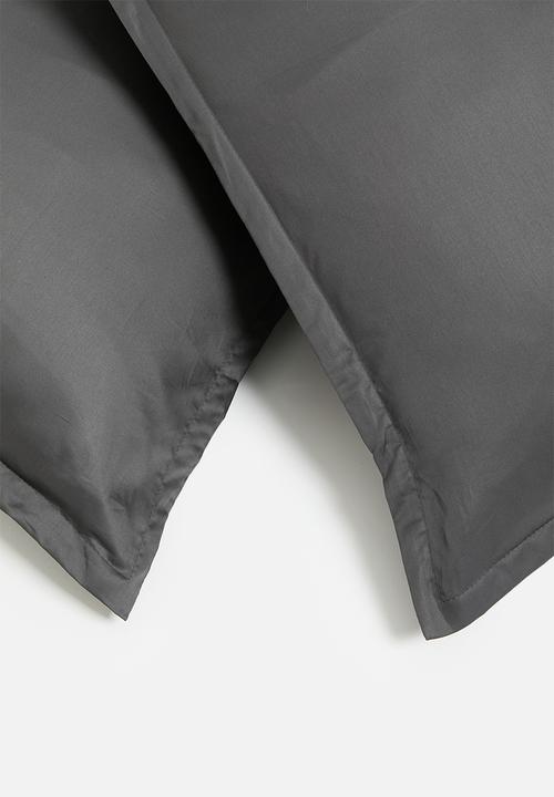 Sixth Floor - T400 Egyptian cotton oxford pillowcase set - graphite