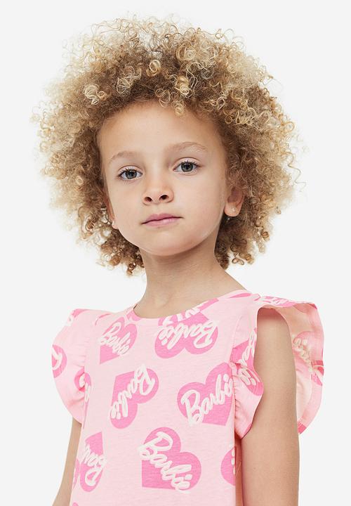 H&M - Printed cotton dress - pink & barbie