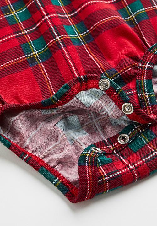 H&M - 2-Piece cotton set - red & green checked