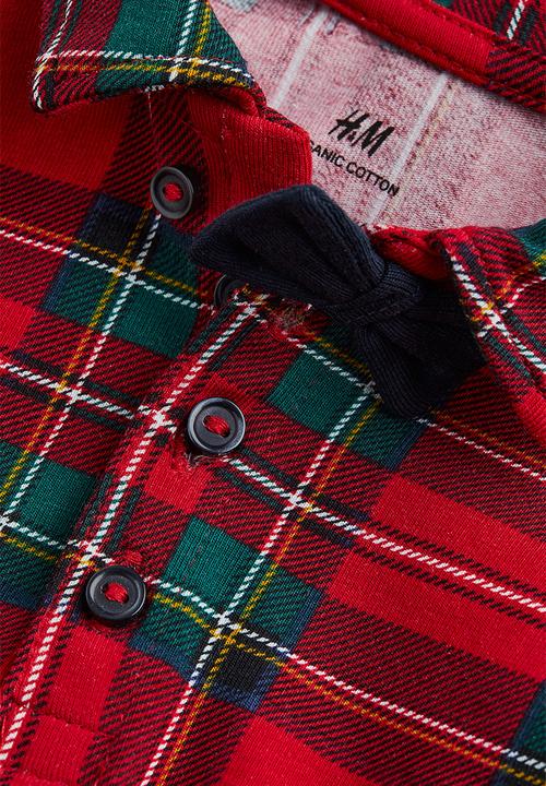 H&M - 2-Piece cotton set - red & green checked