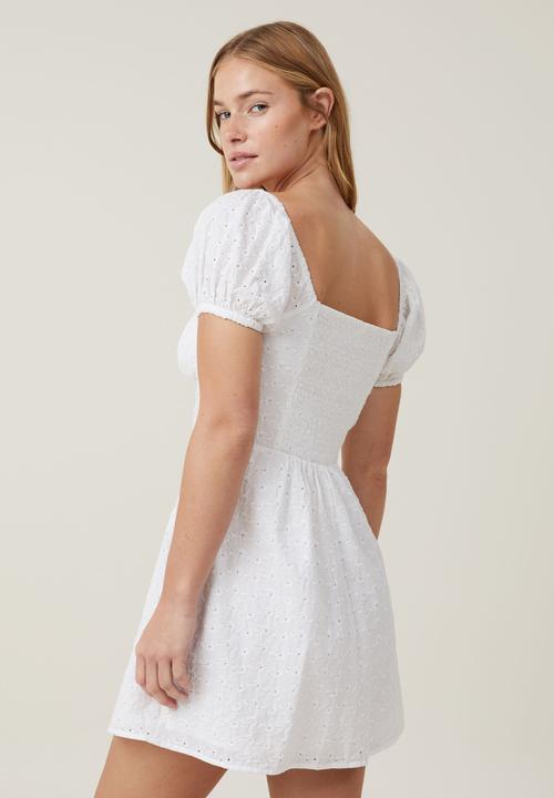 Cotton On - Corset Broderie Mini Dress - White