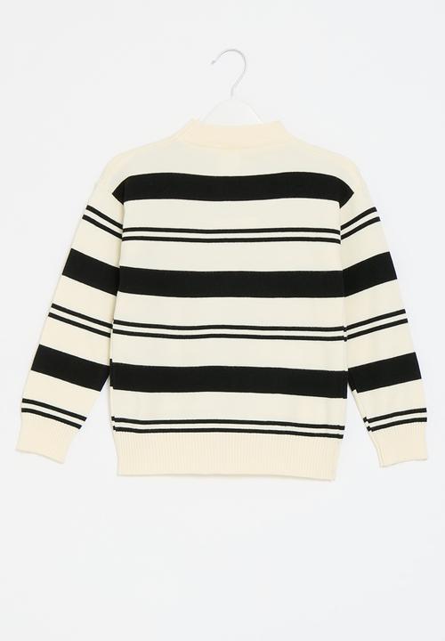 Pop Candy - Striped knitwear - black & ecru