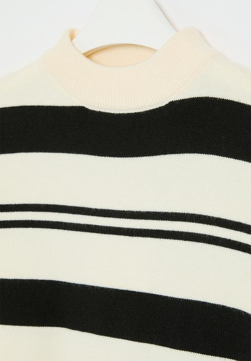 Pop Candy - Striped knitwear - black & ecru