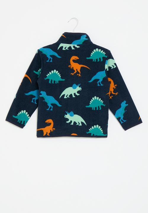 Pop Candy - Dino zip through top - navy blue