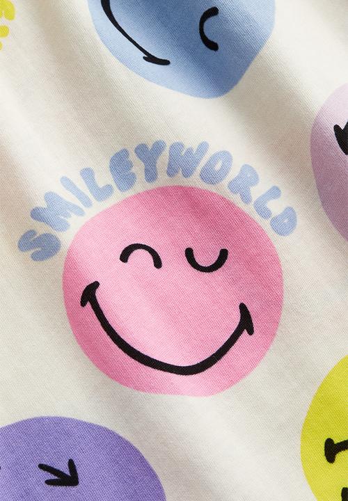 H&M - Printed cotton dress - white & smileyworld®