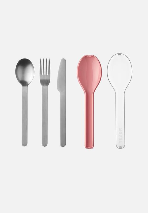 Mepal - Mepal Ellipse 3 Piece Cutlery Set & Case - Nordic Pink
