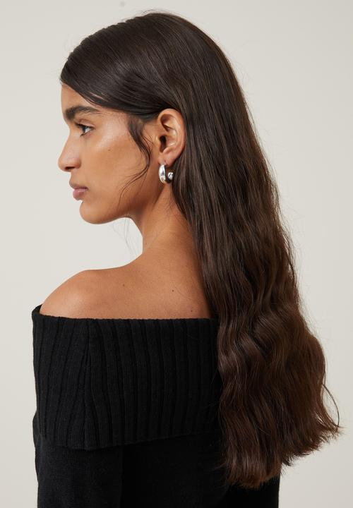 Cotton On - Everfine Off The Shoulder Pullover - Black