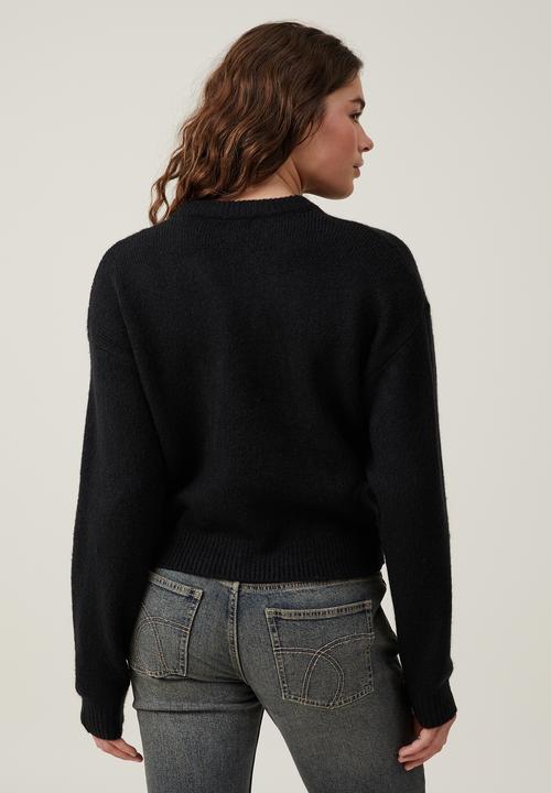 Cotton On - Everything Crew Neck Pullover - Black