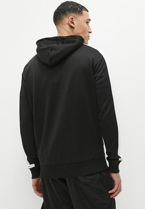 French Connection - Script zip hood arm tricot - black & white 