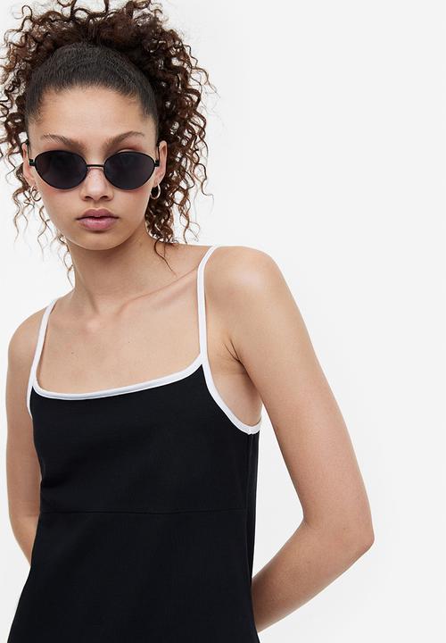 H&M - A-line jersey dress - black & white