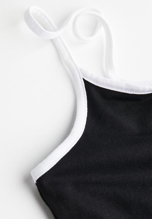 H&M - A-line jersey dress - black & white